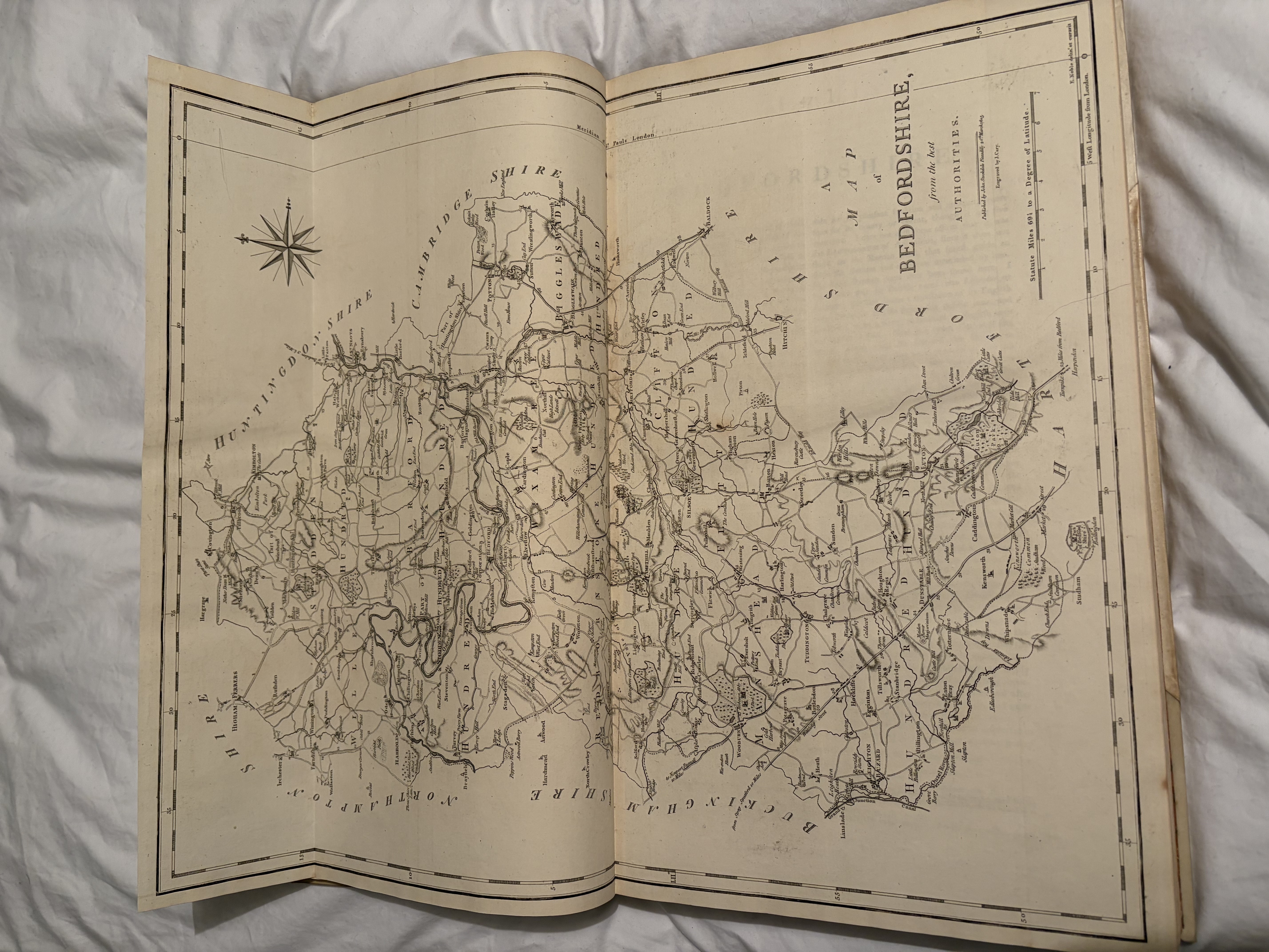 William Camden's map of Bedfordshire